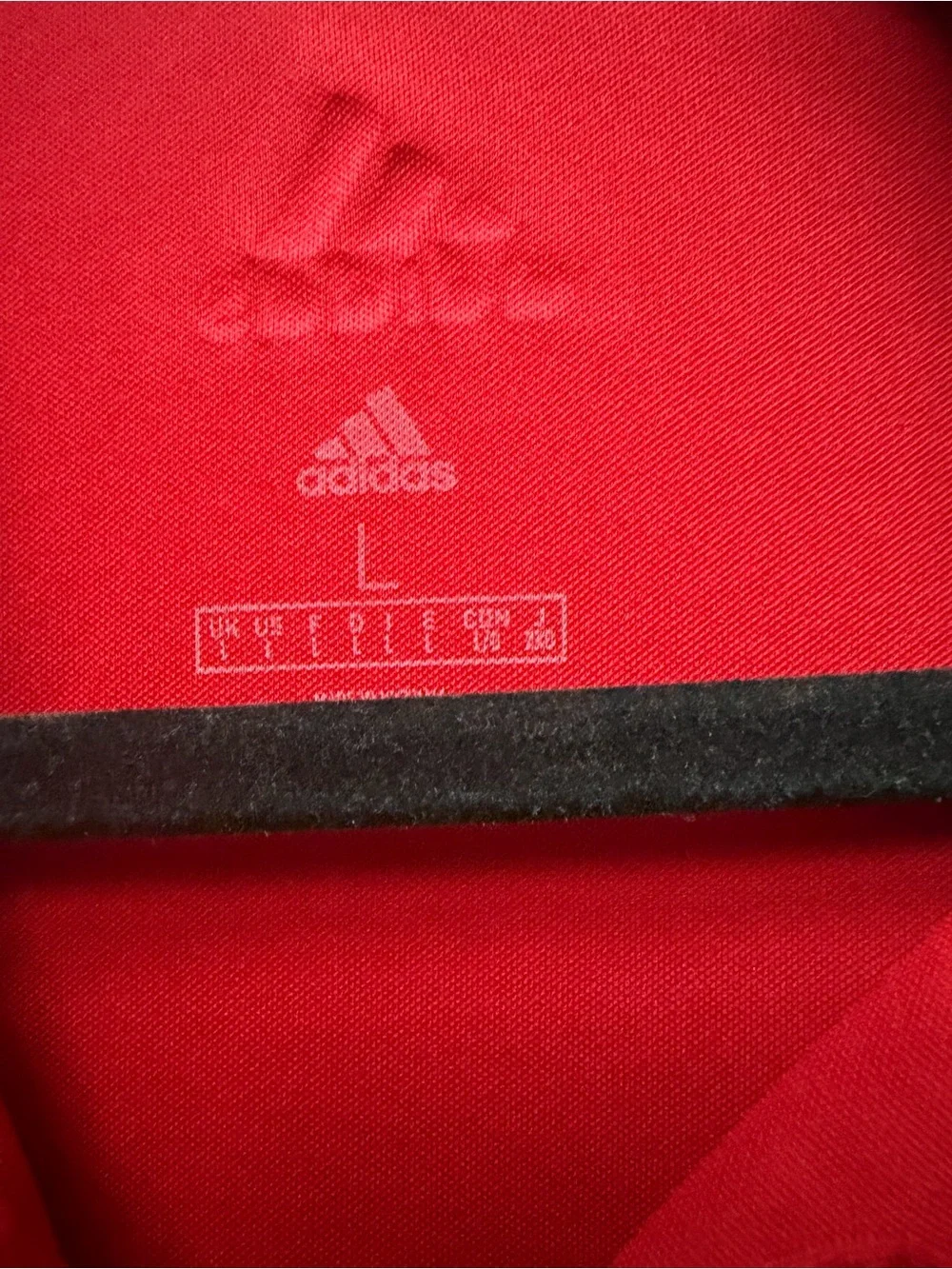 adidas Red Short-Sleeve Polo with 'R' Chest Patch
